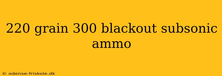 220 grain 300 blackout subsonic ammo