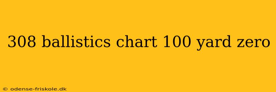 308 ballistics chart 100 yard zero