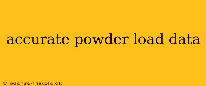 accurate powder load data