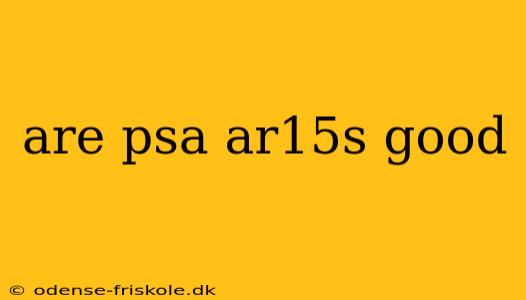 are psa ar15s good