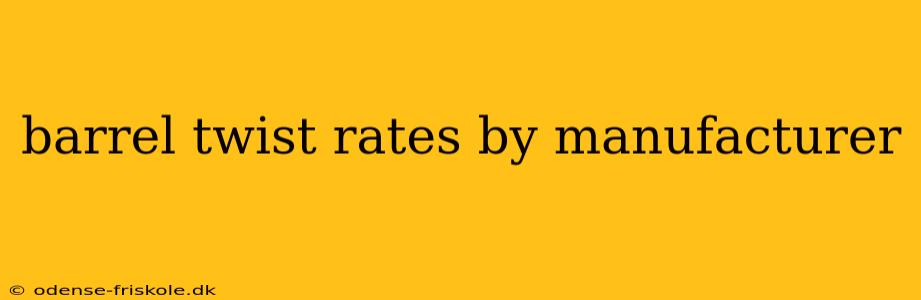 barrel twist rates by manufacturer