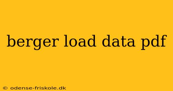 berger load data pdf