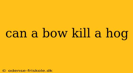 can a bow kill a hog