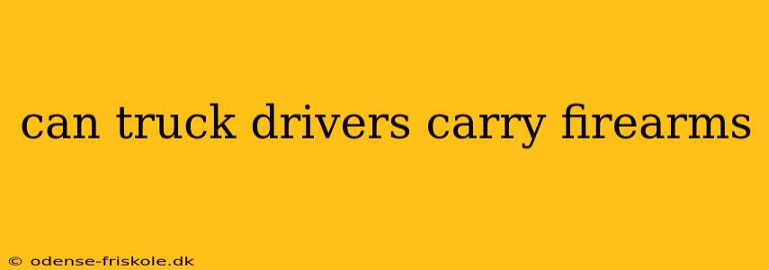 can truck drivers carry firearms