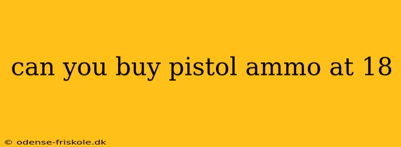 can you buy pistol ammo at 18