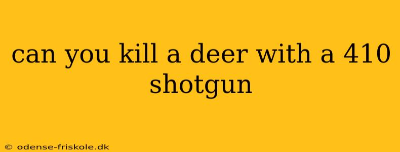 can you kill a deer with a 410 shotgun