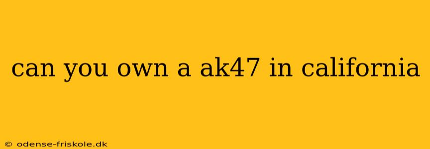 can you own a ak47 in california