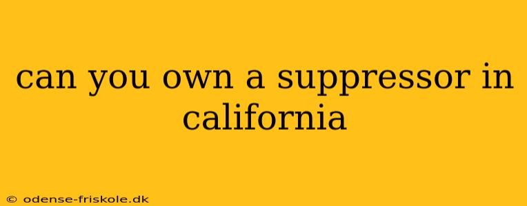 can you own a suppressor in california