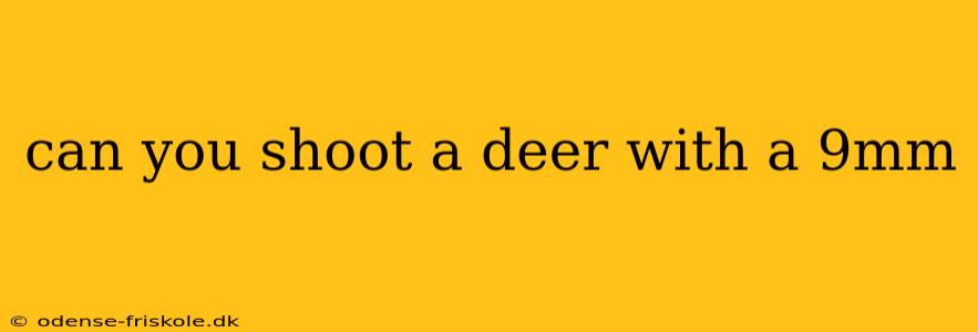 can you shoot a deer with a 9mm