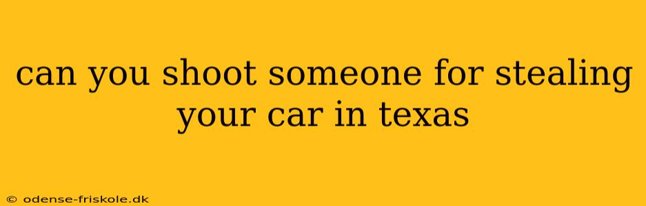 can you shoot someone for stealing your car in texas