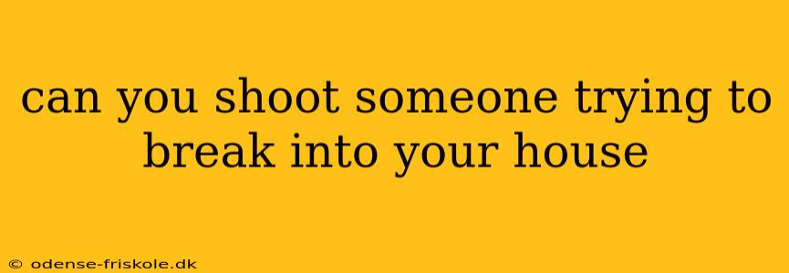 can you shoot someone trying to break into your house