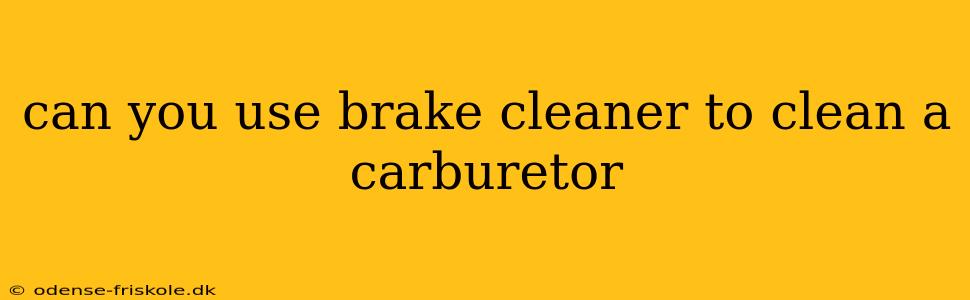 can you use brake cleaner to clean a carburetor