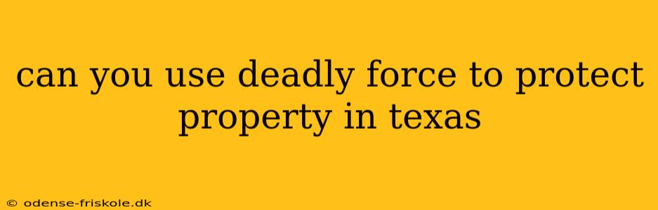 can you use deadly force to protect property in texas