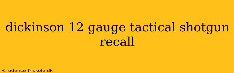 dickinson 12 gauge tactical shotgun recall