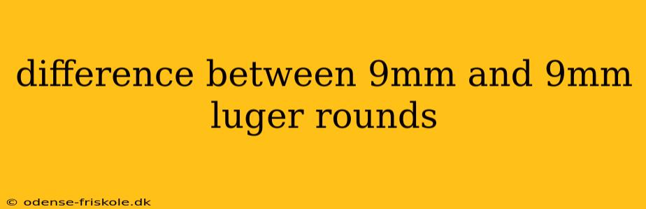 difference between 9mm and 9mm luger rounds