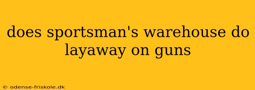 does sportsman's warehouse do layaway on guns