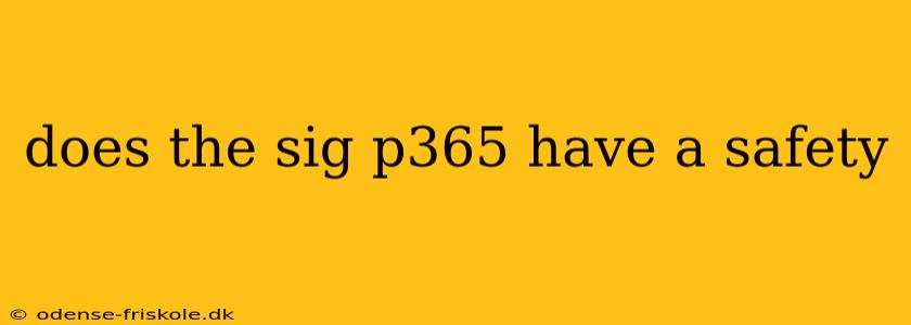 does the sig p365 have a safety