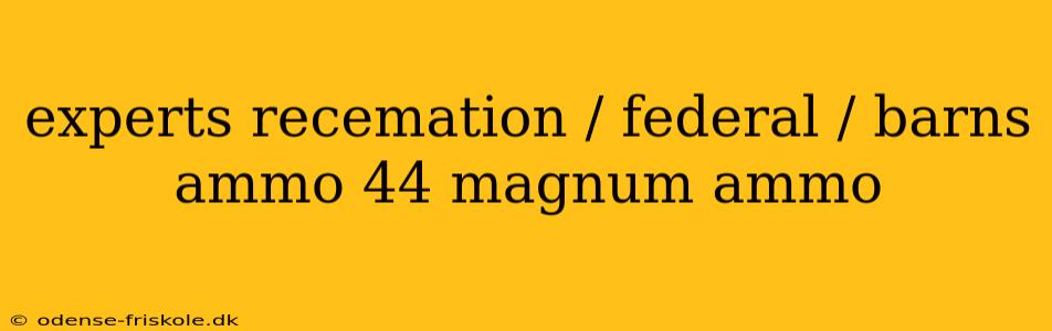 experts recemation / federal / barns ammo 44 magnum ammo