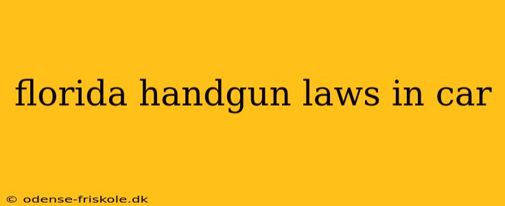 florida handgun laws in car