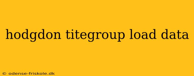 hodgdon titegroup load data