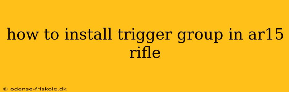 how to install trigger group in ar15 rifle