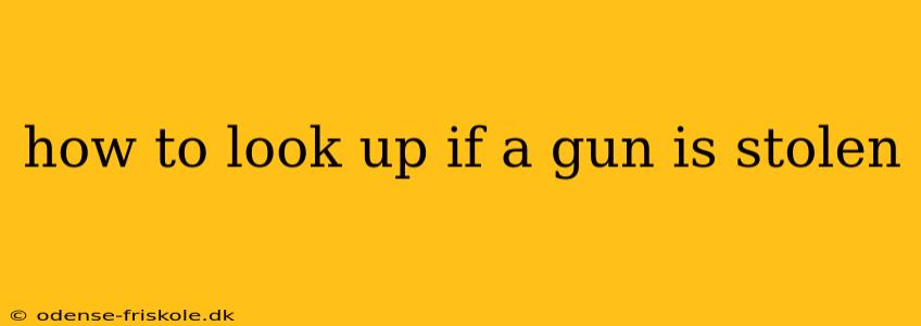 how to look up if a gun is stolen