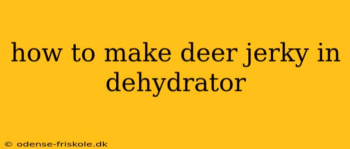 how to make deer jerky in dehydrator