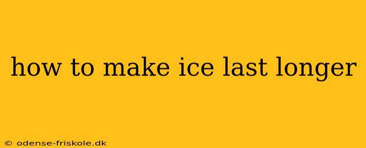 how to make ice last longer