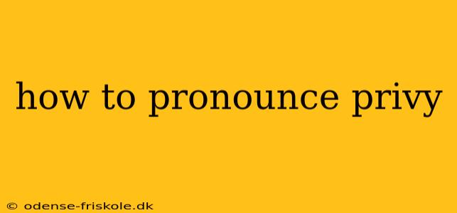 how to pronounce privy