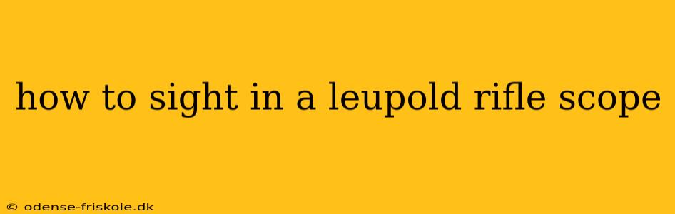 how to sight in a leupold rifle scope