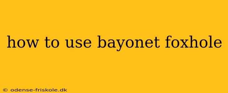 how to use bayonet foxhole