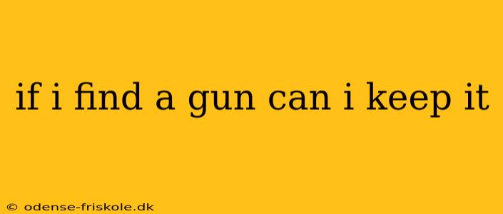 if i find a gun can i keep it