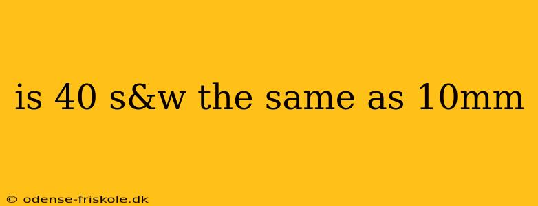 is 40 s&w the same as 10mm