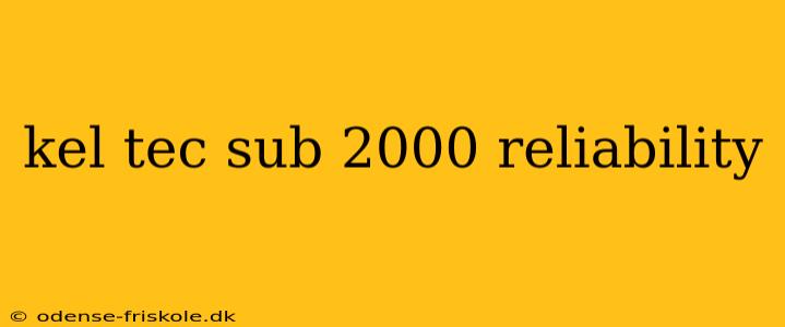 kel tec sub 2000 reliability