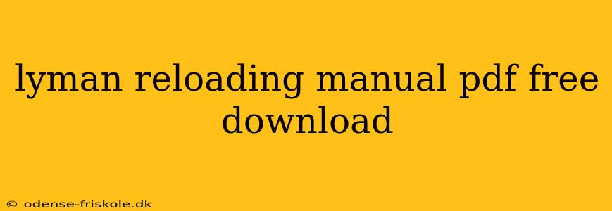 lyman reloading manual pdf free download