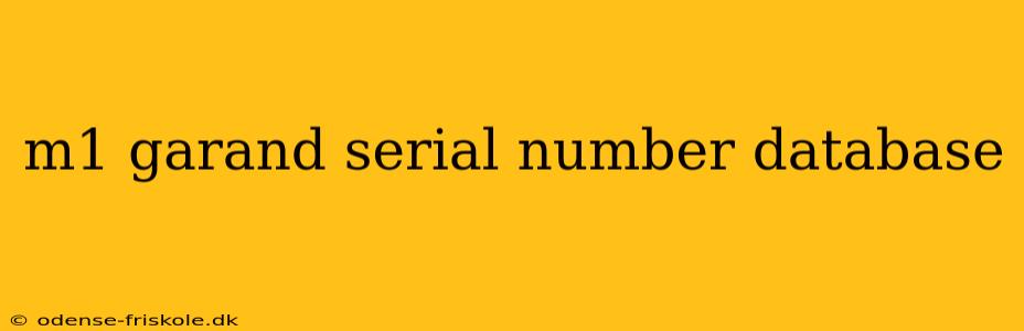 m1 garand serial number database