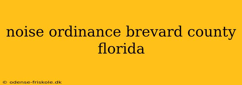 noise ordinance brevard county florida