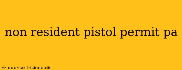 non resident pistol permit pa