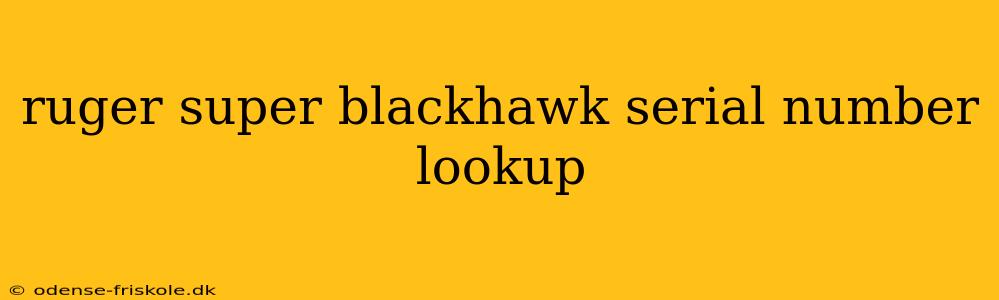 ruger super blackhawk serial number lookup