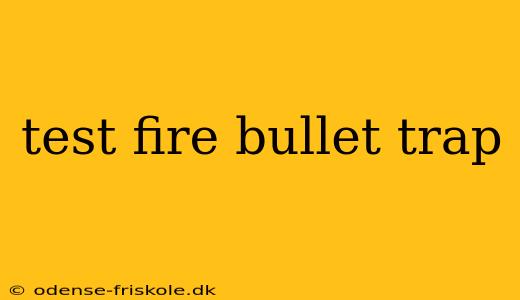 test fire bullet trap