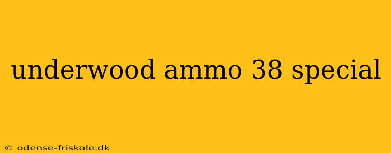 underwood ammo 38 special