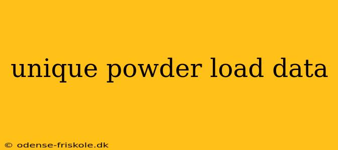 unique powder load data