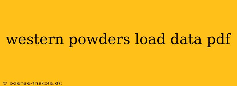 western powders load data pdf