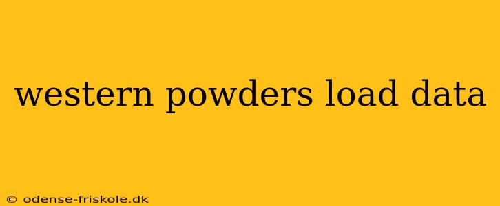 western powders load data