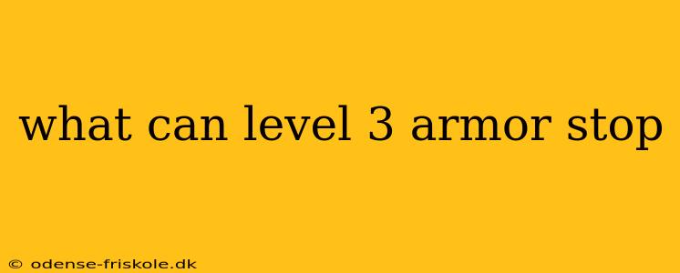 what can level 3 armor stop