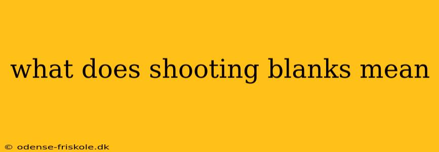 what does shooting blanks mean