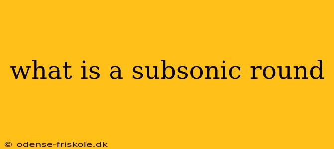 what is a subsonic round