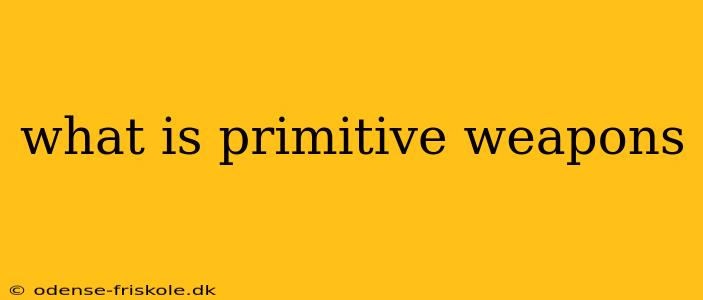 what is primitive weapons