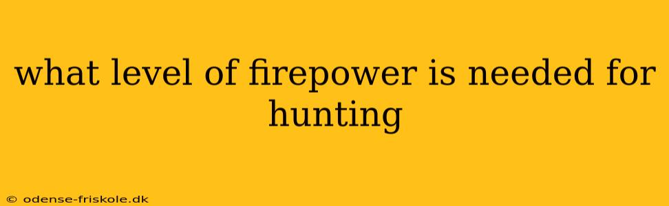 what level of firepower is needed for hunting