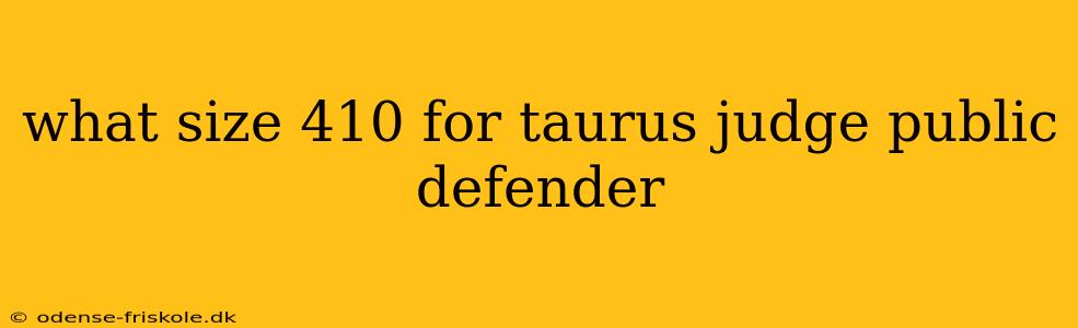 what size 410 for taurus judge public defender